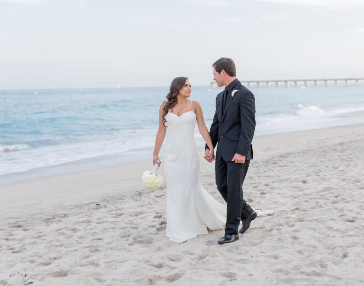 Palm beach wedding venue on the beach